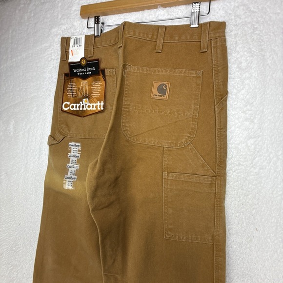 Carhartt B11 Washed Duck Work Pants Brown 33x36 Canvas Carpenter USA NOS NWT